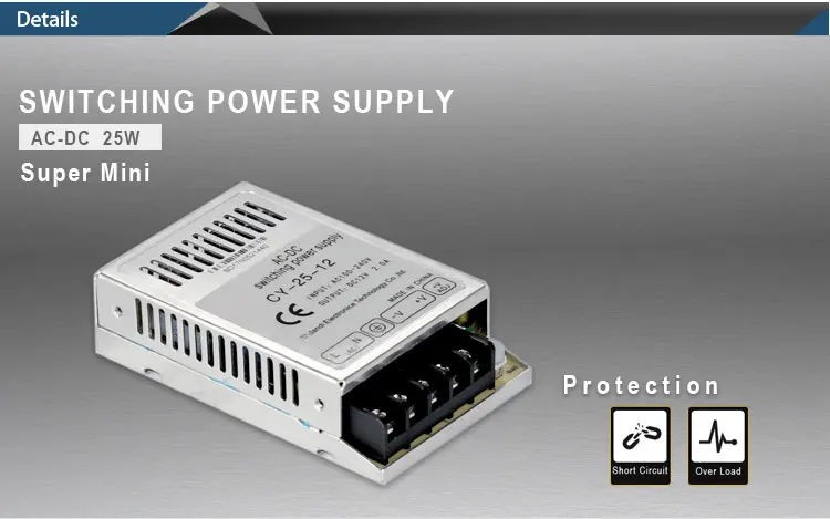 Одобренный CE 25W 5v 5a/12 v 2a/24 v 1a одиночный выходной трансформатор/ультратонкий ite источник питания