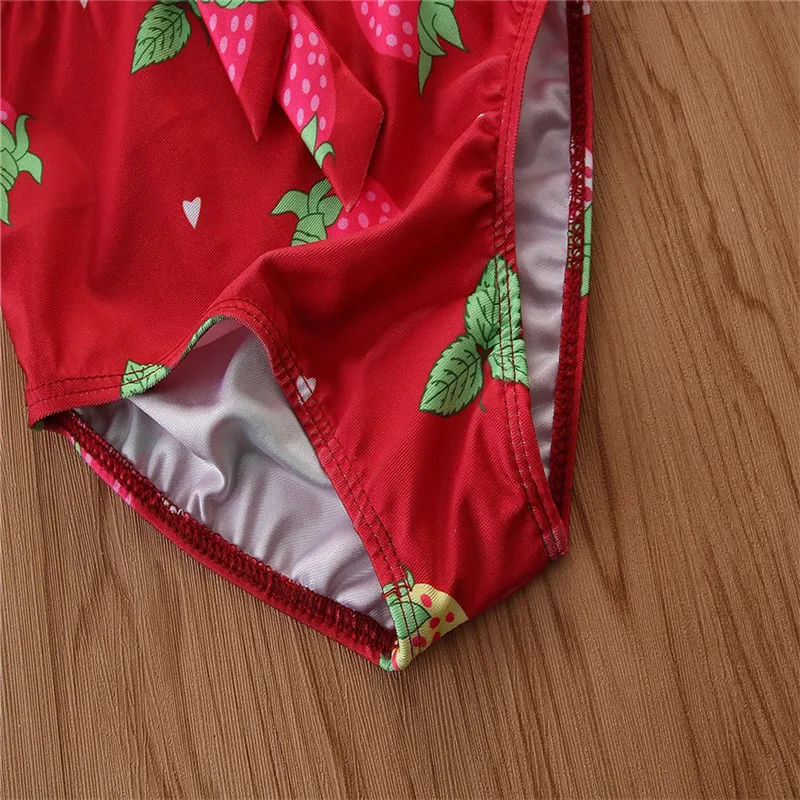 

Fashion Toddler Baby Girls One Piece Bikini Summer Cute Flowers Print Off Shoulder Short Sleeve Swimwear Backless Bow Swimsuit