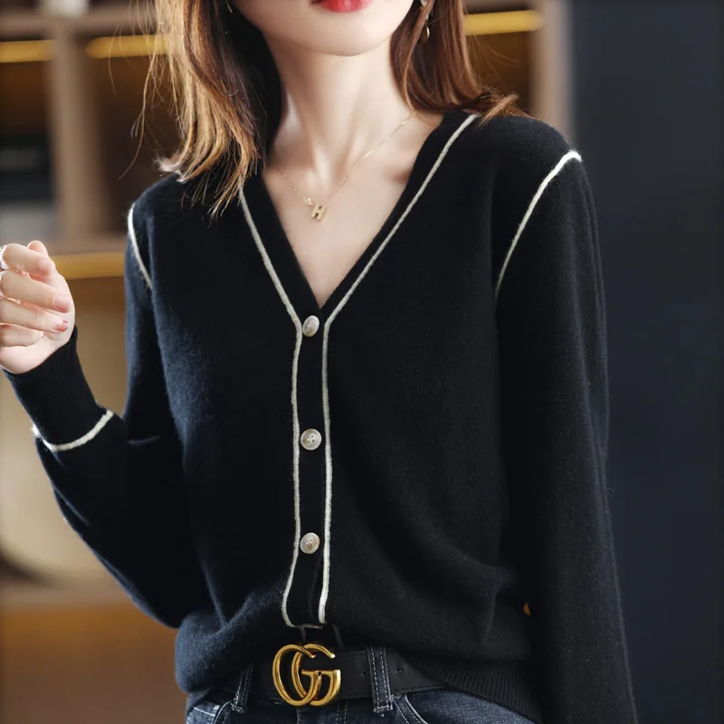 Limiguyue мягкие вязаные кардиганы свитера женские пальто с V-образным вырезом