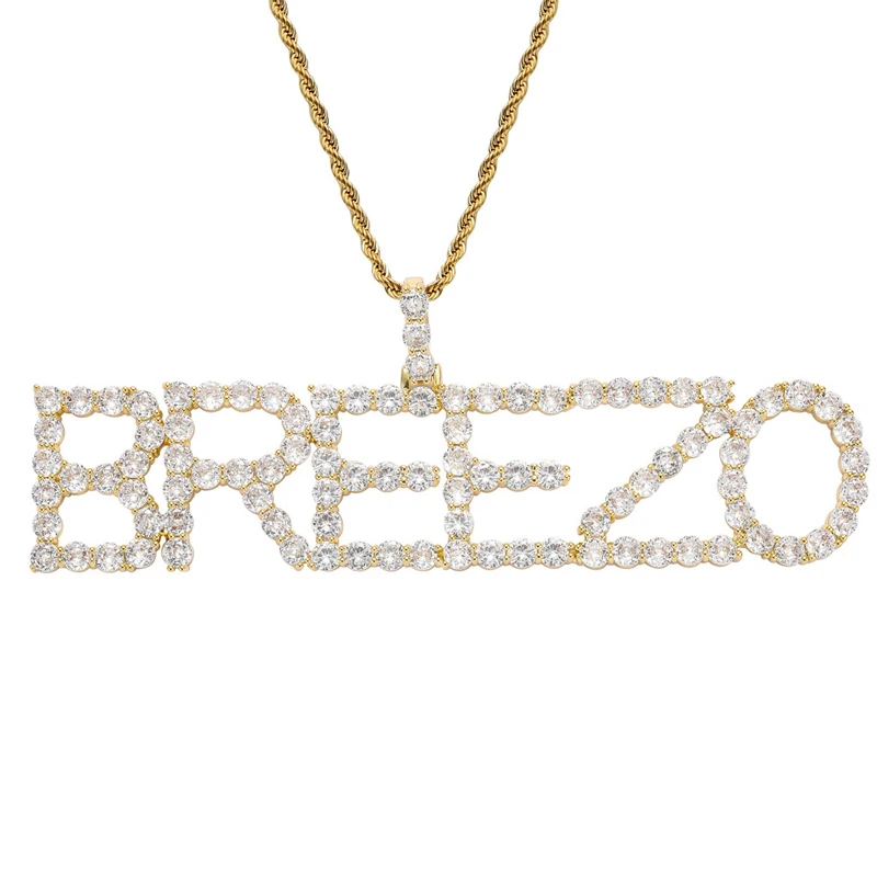 Недорогое ожерелье с именем персонализированное золотое Серебряное большое