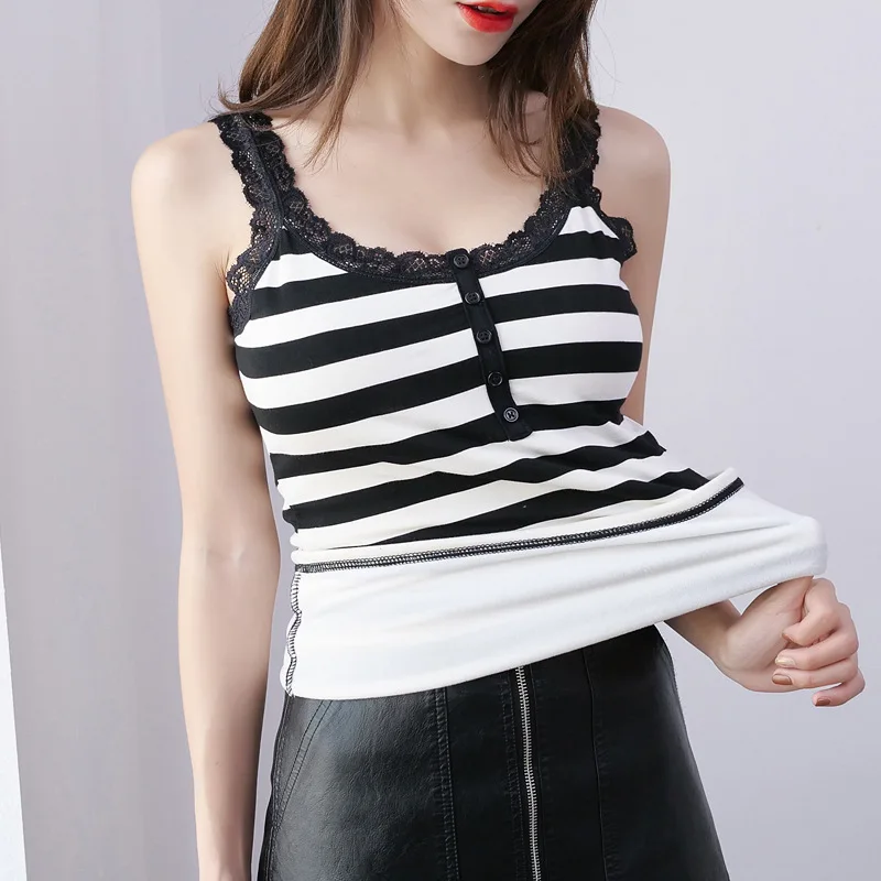 

Майка женская кружевная, в полоску, на подтяжках, повседневная, 2021