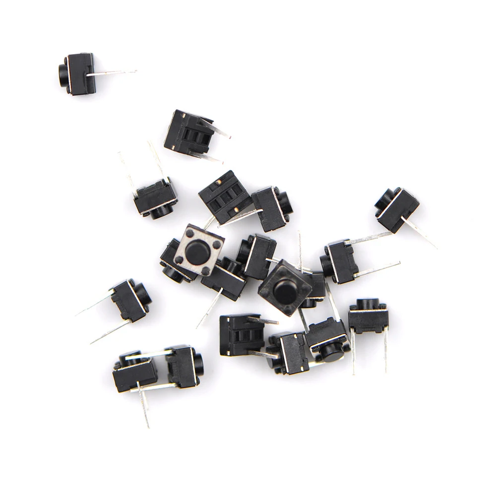 

20 Pcs Tactile Push Button Switch 2 Pins 6*6*5 Mm Key Switches 6x6x5mm Micro Switch For DIY Parts Home Accessories