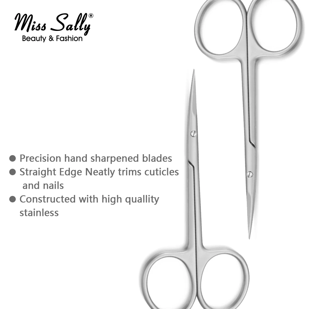 Мисс Салли профессиональные ножницы для бровей из нержавеющей стали Изогнутое