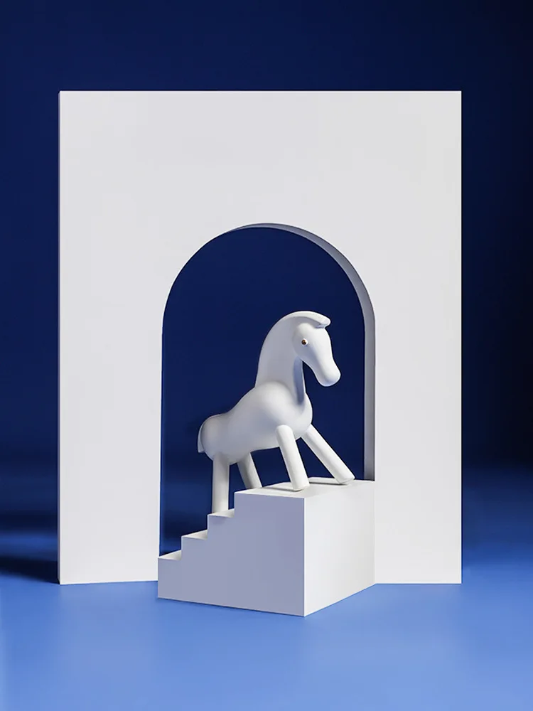 Simple Creative Black and White Pony Ornaments Modern Home Living Room Tv Cabinet Animal Furnishings | Дом и сад