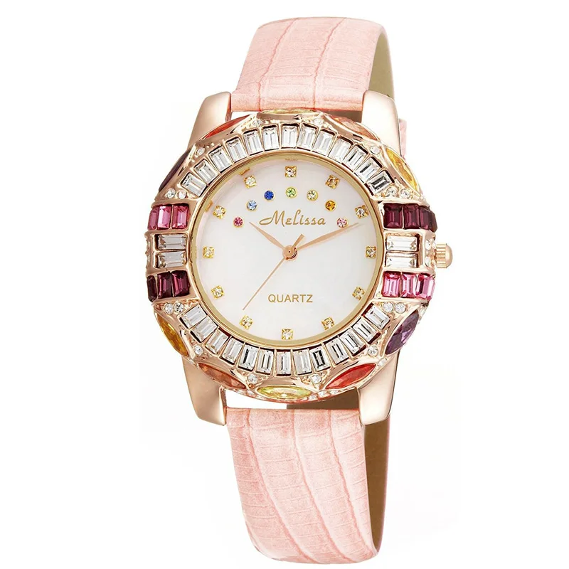 Фото Роскошные женские наручные часы Melissa с кристаллами модные браслет ракушка