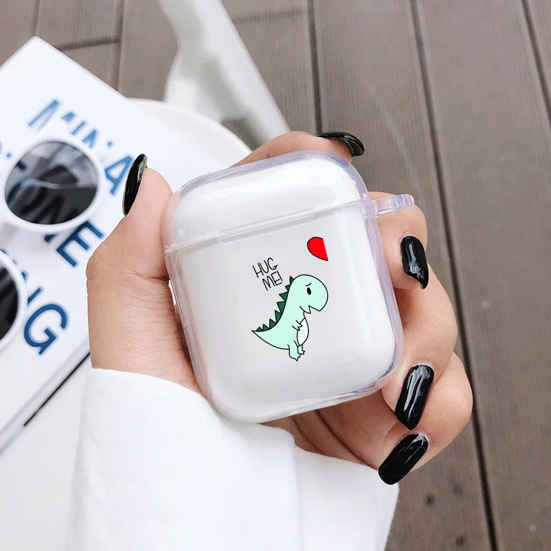Чехол для наушников с мультипликационным динозавром Apple Airpods 2 1 мягкий