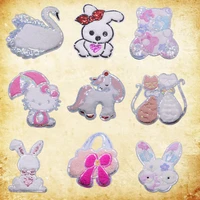 cute plush sequin animal bear pattern embroidery patch fashion diy animation badge embroidery sewing and embroidery decal fabric