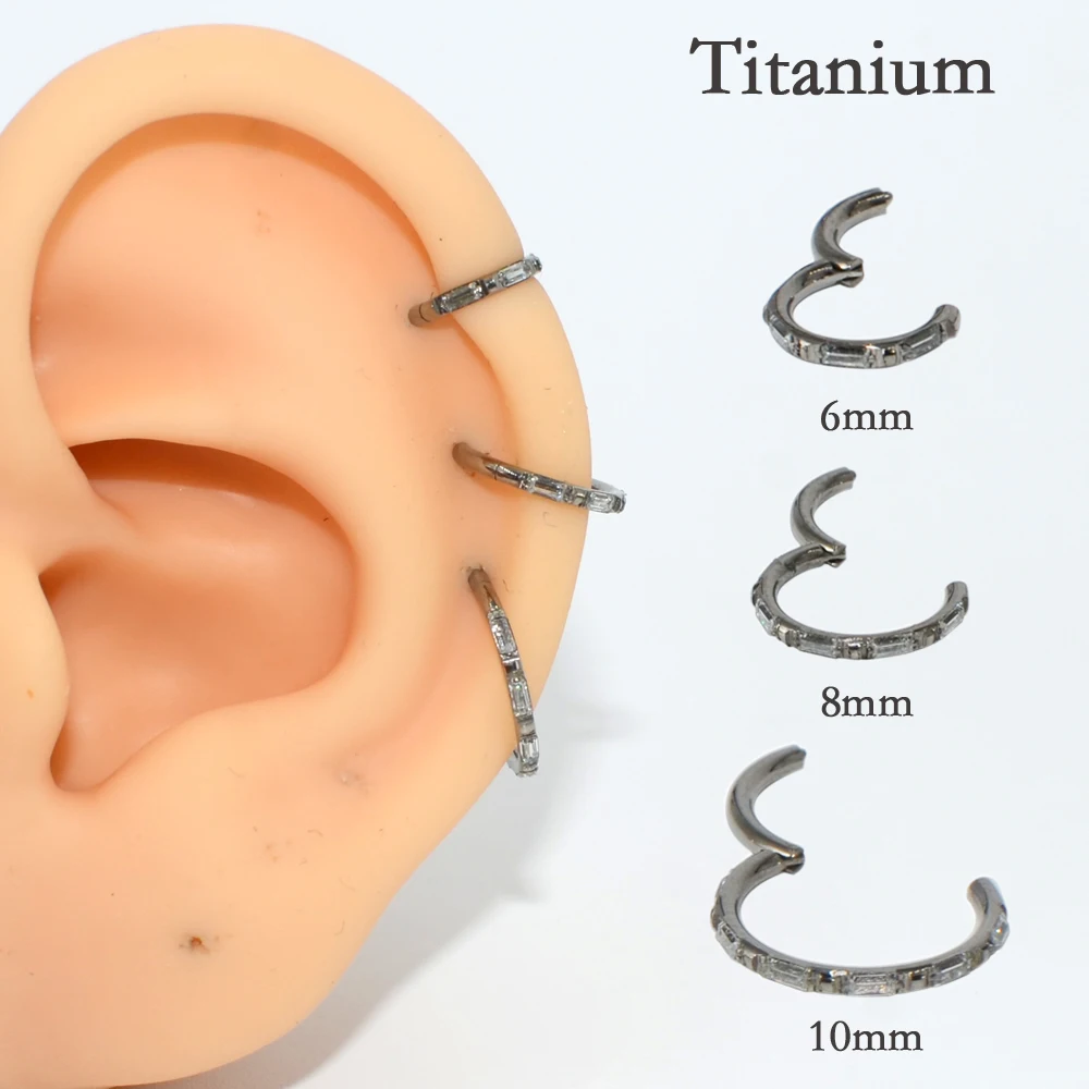 Квадратное циркониевое кольцо обруч для ушной хрящ и G23 с титановой перегородкой
