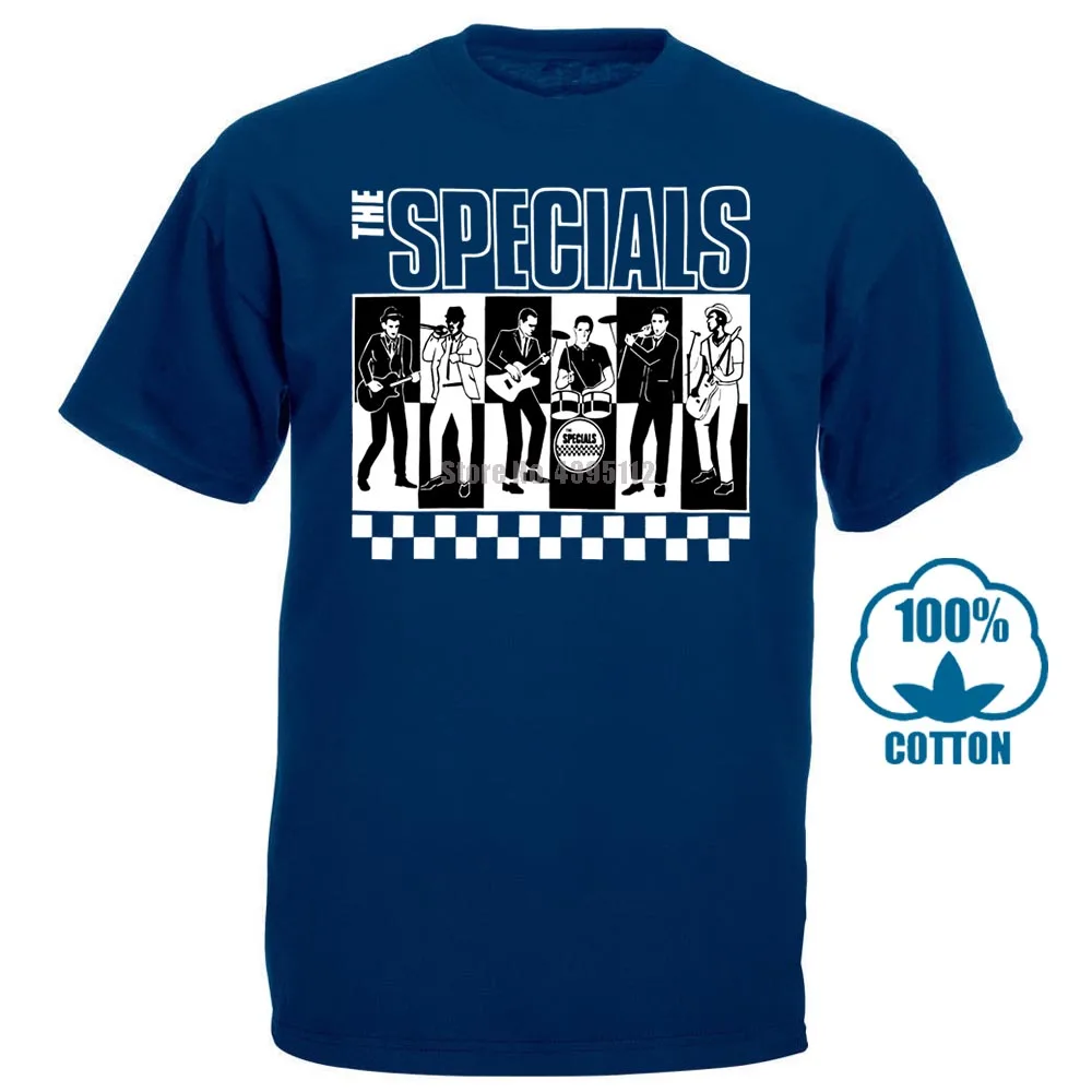 Тёмно-синий Новая Черная футболка с надписью «The Specials Band» и надписью «Bad Manners» - Цвет: Тёмно-синий
