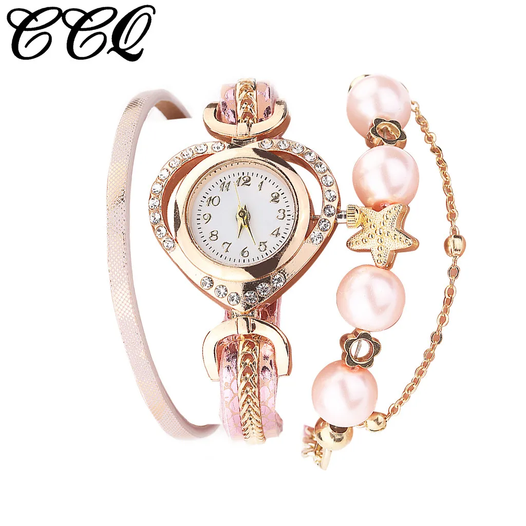 Роскошные часы для женщин Reloj Mujer CCQ дамские винтажные блестящие перламутровые