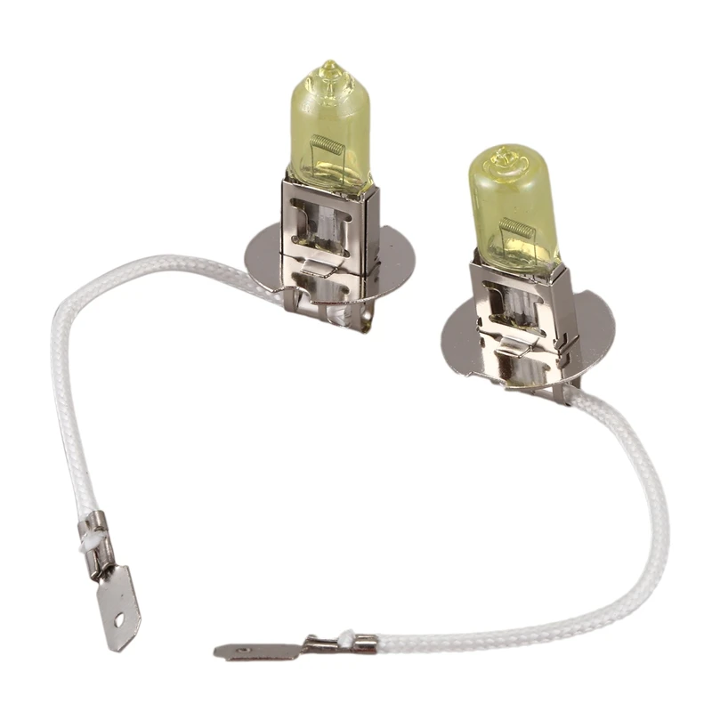 

2X H3 55W Yellow Car Driving Fog Xenon Halogen Replace Headlight Lamp Light Bulb