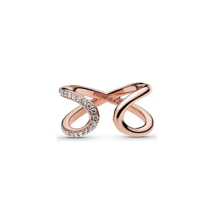 

S925 Sterling Silver New Product pandoradora 's Mother's Day New Eternal Symbol Flower Knot Open Fashion Couple Ring Female