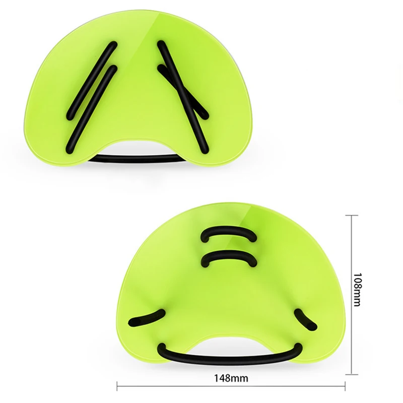 Зеленый 2Pcs Adjustable PP Web Gloves Diving Training Hand Fin Swimming Paddles Silicone Diving Hand Paddle Webbed Gloves - Цвет: Зеленый