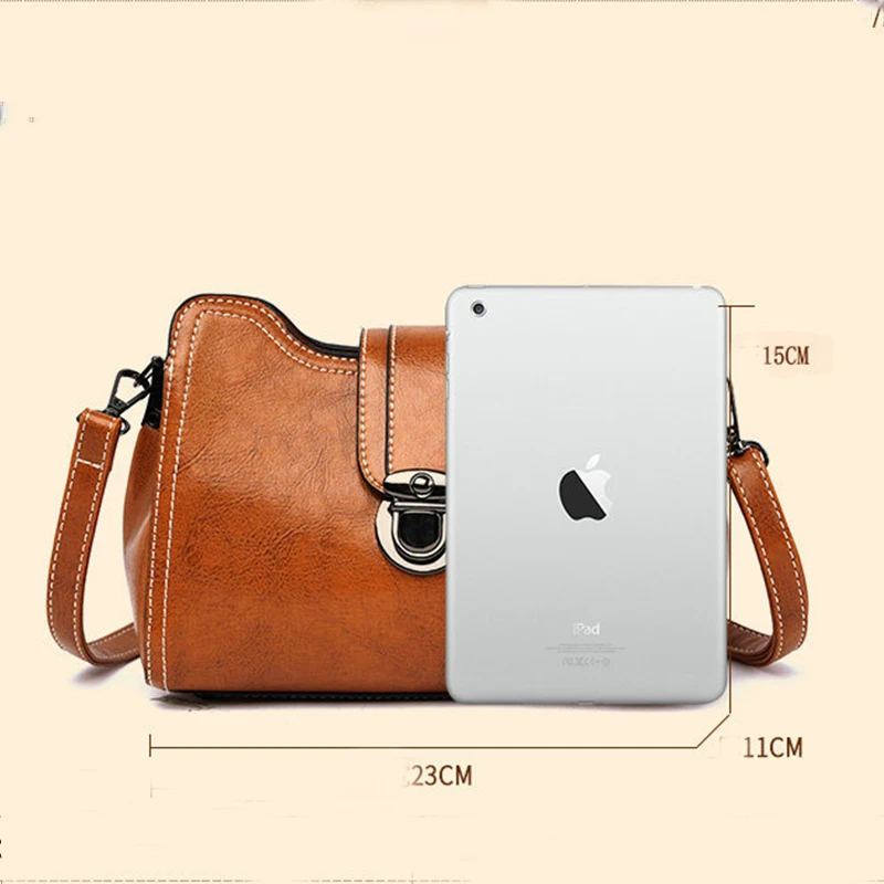 Новая Элегантная сумка на плечо Mododiino женская сумки через из масляной вощеной