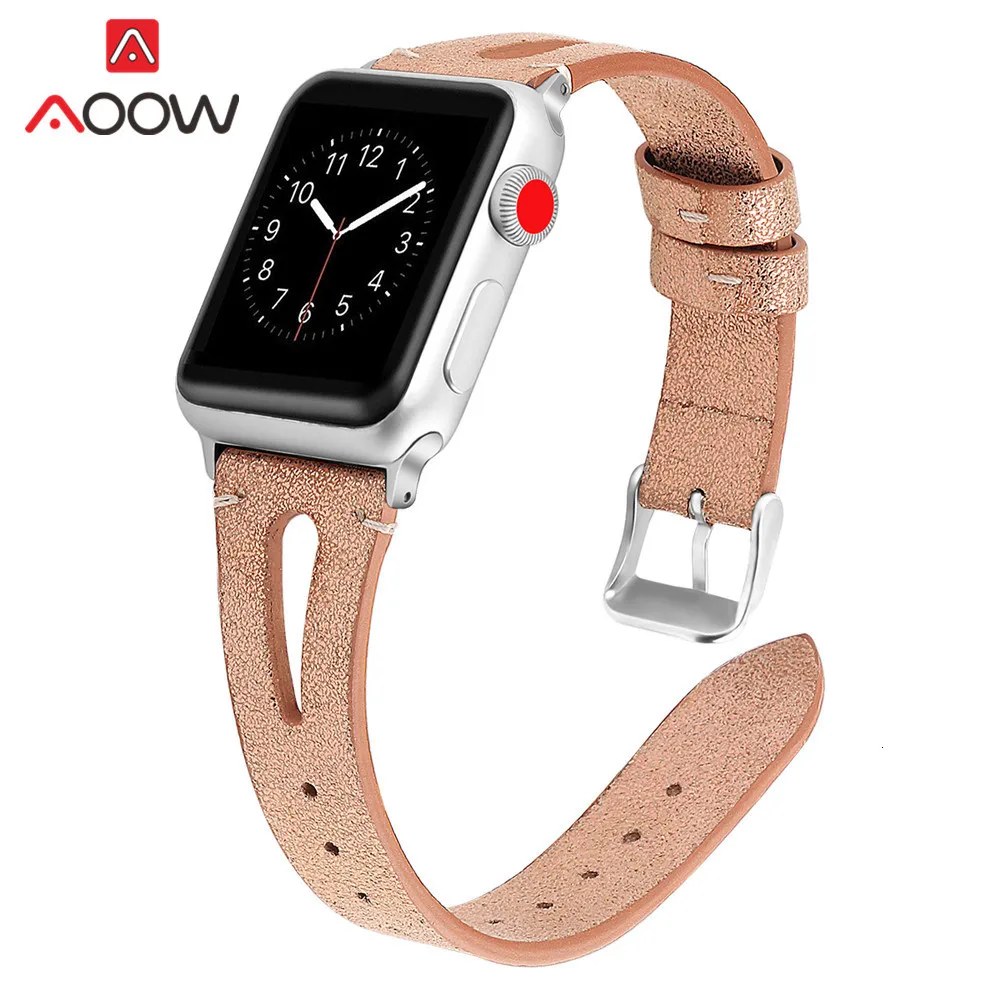 Ремешок из натуральной кожи с принтом для Apple Watch 40 мм 44 мм для iwatch 38 мм 42 мм ремешок серии 4 3 2 1 браслет аксессуары