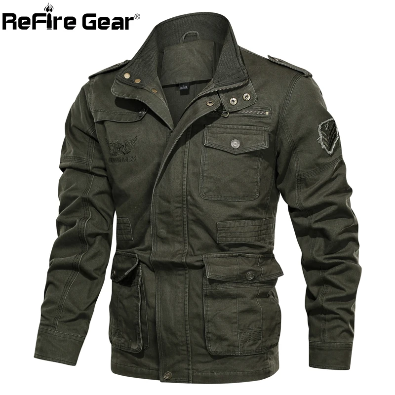 Куртка ReFire Gear Мужская тактическая в стиле милитари Бомбер с армейской символикой