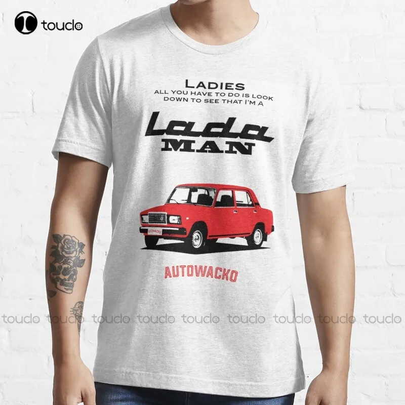 

Новинка, футболка из хлопка с надписью «I A Lada Man Ussr U S R»