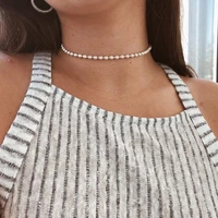 new arrivals round bead chain choker necklace accessories clavicle necklace women gold platedsilver plated simple necklace