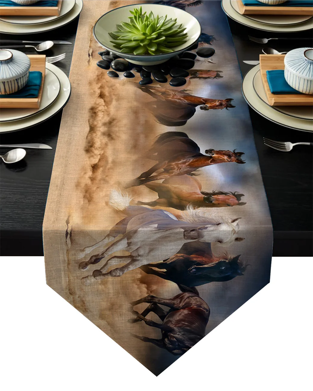 Постер для бегущей лошади настольный бегун кухонный декор стол с флагом скатерть