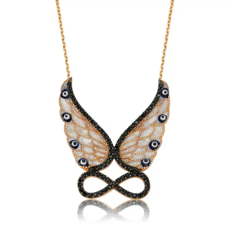

Real Silver 925 Jewelry Silver Angel Wing Infinity Ladies Necklace
