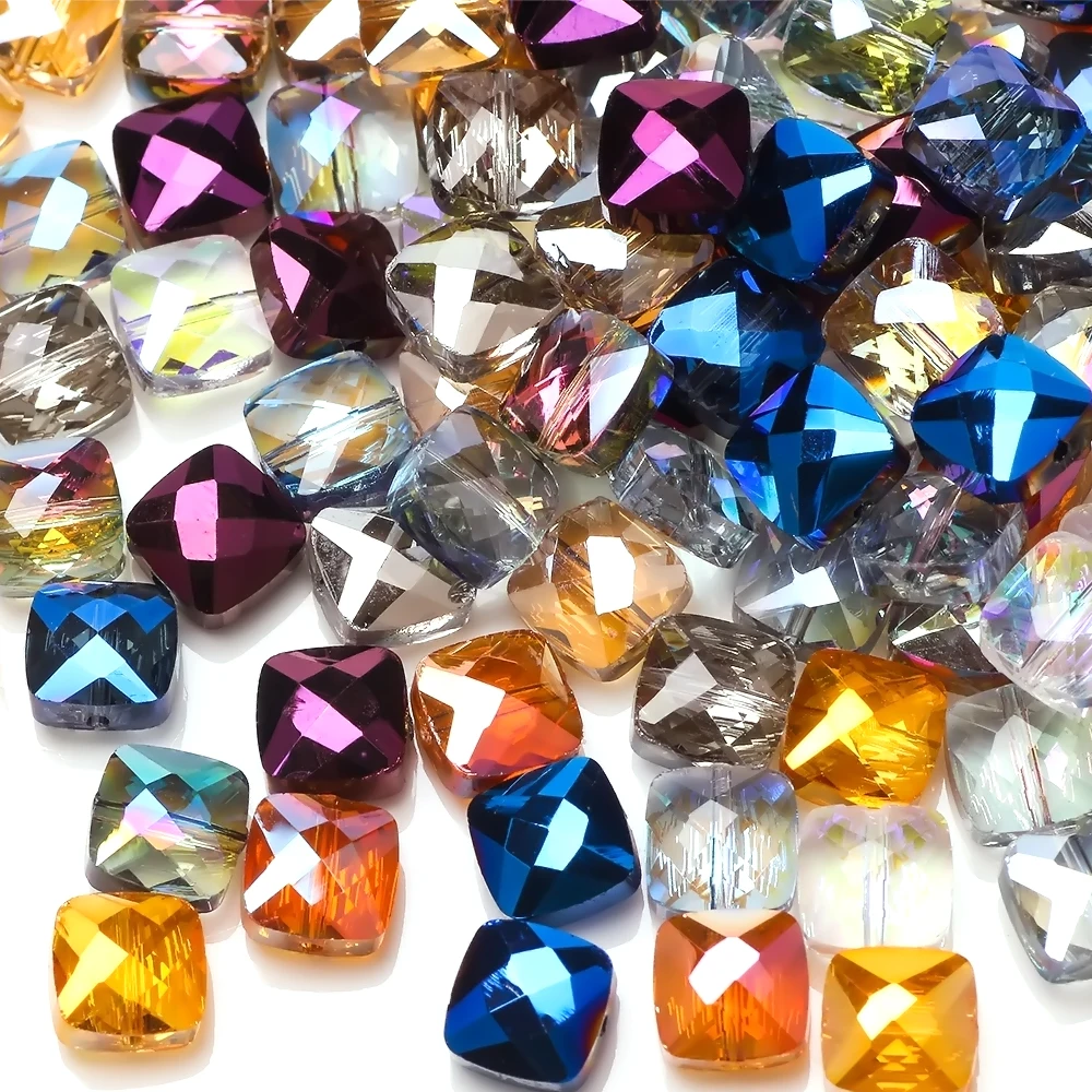 Бусины квадратные граненые из австрийского хрусталя 6/8 мм | Украшения и