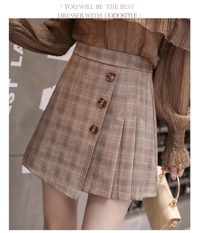 Юбки faldas mujer женские осенне-зимние moda harajuku плиссированные клетчатые плисады клетчатые Мини Короткие микро сексуальные пляжные юбки