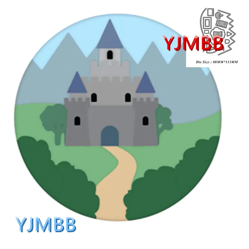 

YJMBB 2021 New Castle In The Depths Of The Forest Metal Cutting Mould Scrapbook Album Paper DIY Card Craft Embossing Die Cutting