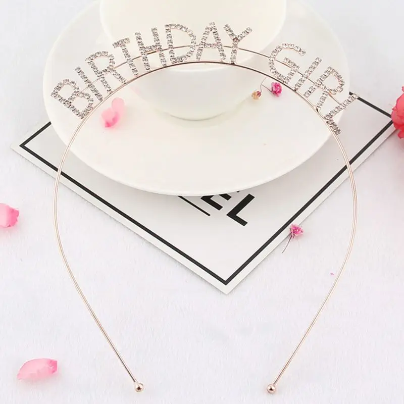 Женский металлический сплав тонкий ободок Имитация кристаллов стразы буквы на