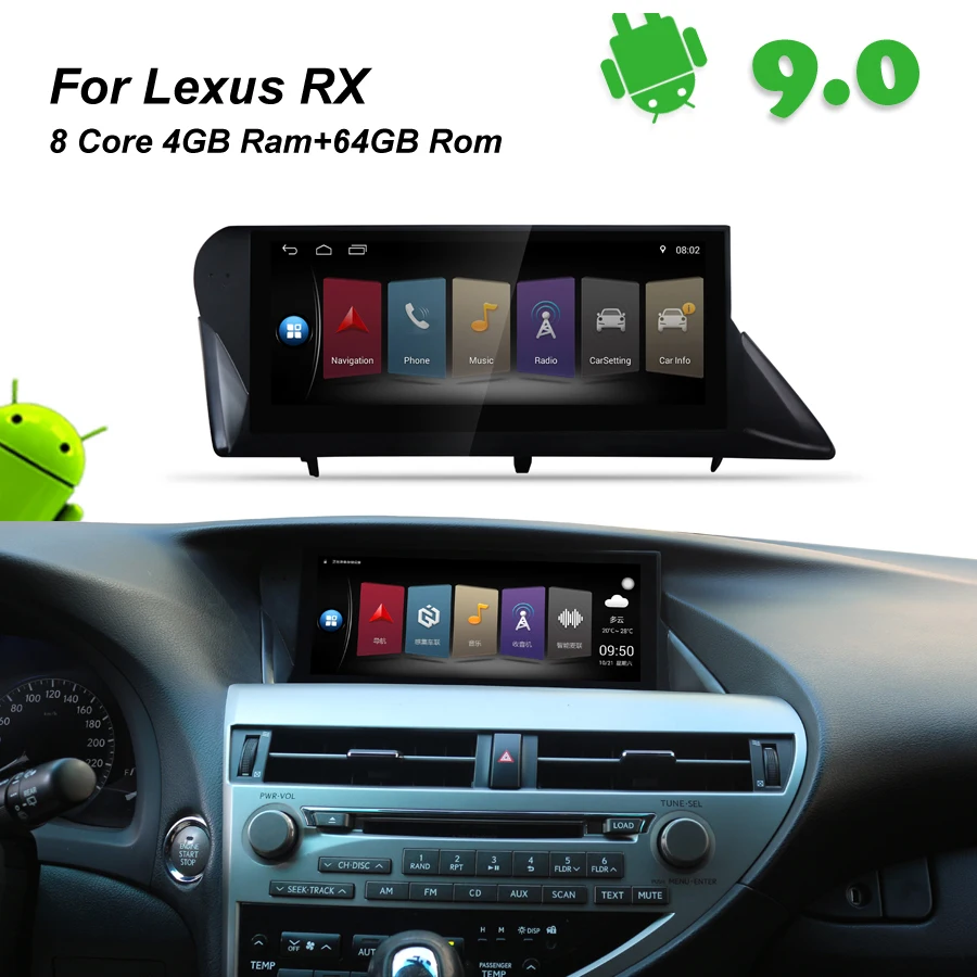 Головное устройство для LEXUS RX270 RX300 RX330 RX350 Lexus RX 9 0 300 350 330 4 Гб ОЗУ + 64 ПЗУ Android 2010 радио