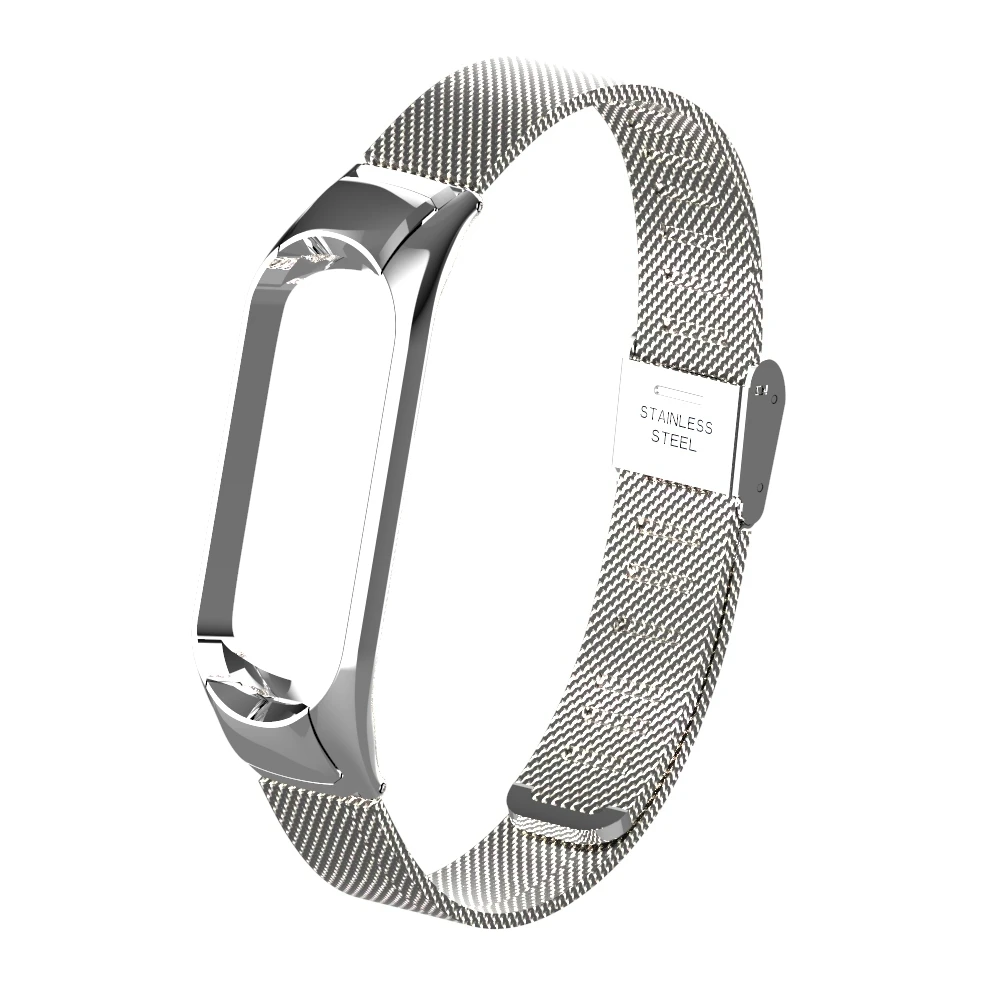 Silver Металлический ремешок для Xiaomi Mi Band 3 Нержавеющая сталь браслет ремень Mi Band 3 Mi3 сменный ремешок; Смарт-часы Mi 3 - Цвет: Silver