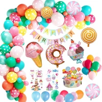 53pcsset children candy balloons birthday party decoration birthday balloons summer ice cream donuts candy festive party suppli