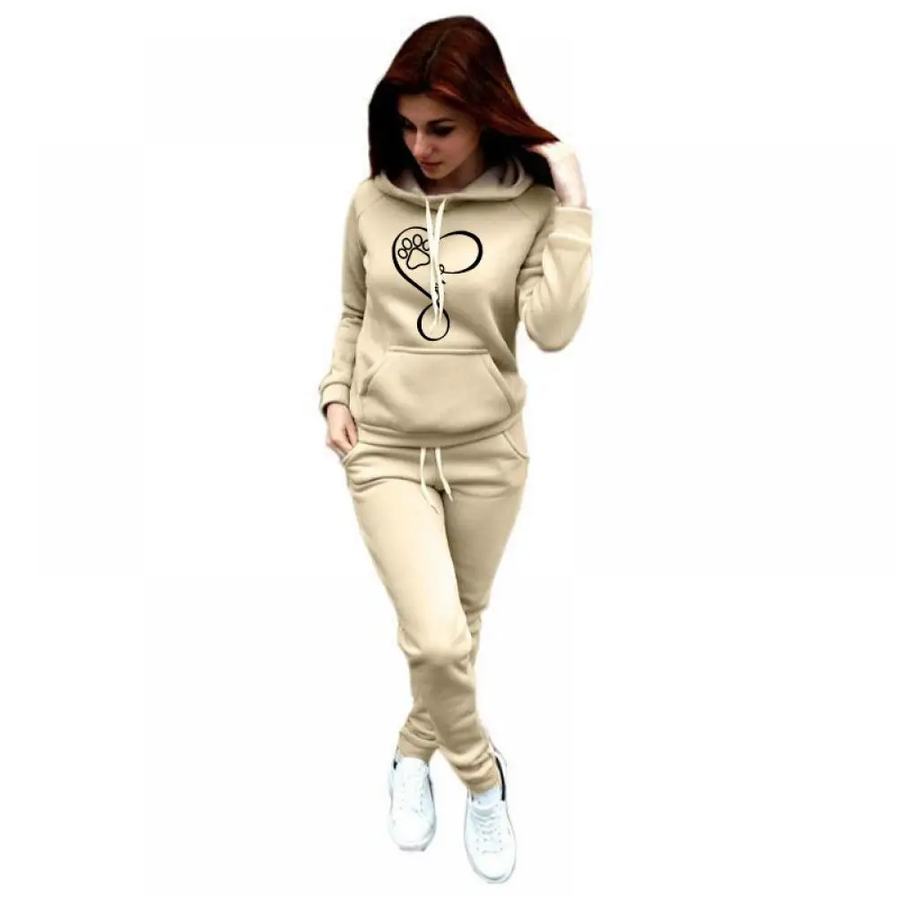 

Women Top+Pant Suits Hoodie Pullover Sweatshirt Warm Hoodie Sweatshirts And Long Pant Fashion 2 Pieces Sets Tracksuit Pullover