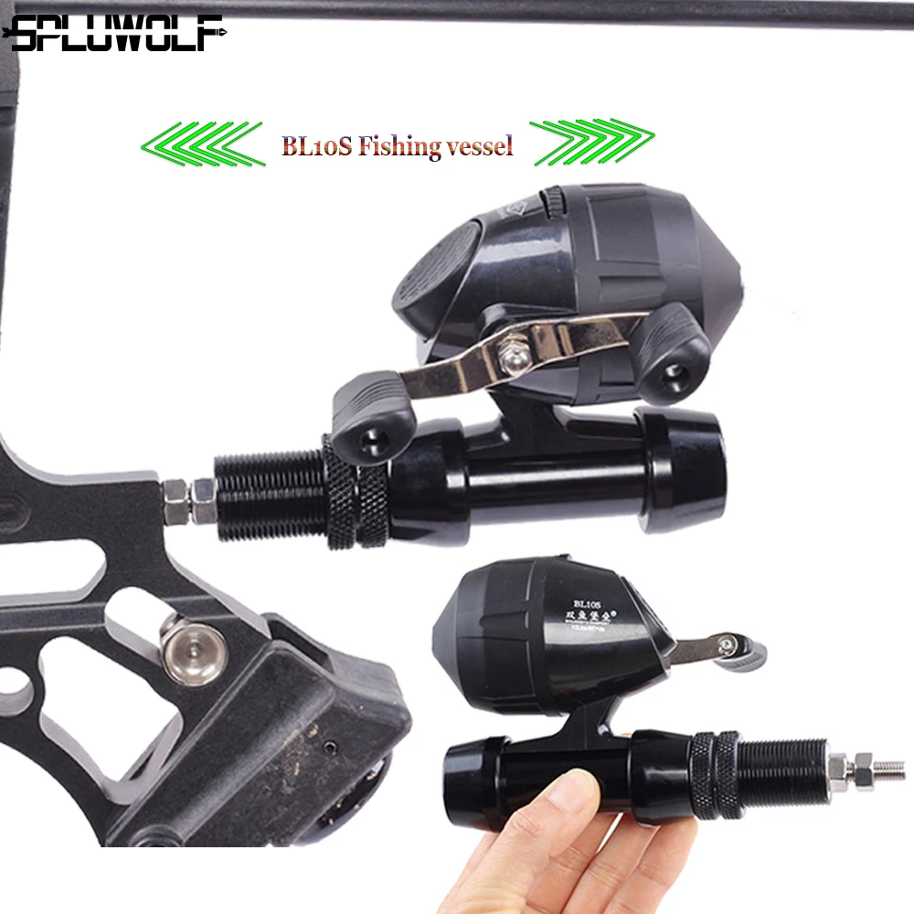 Archery Bow Fishing Reel Mount Seat Base and Fishing Reel BL10s for Recurve Compound Bow Slingshot