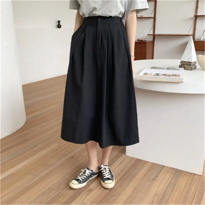 

Alien Kitty 2021 All Match New Hot A-Line Chic Korean Fashion Sweet Girls High Waist Slender Feminine Hot Solid Fairy Skirts