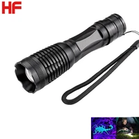 2in1 uv flashlight torch linternas t6 395nm ultraviolet detector light for camping carpet pet urine catch scorpions