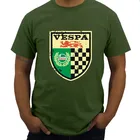Мужская хлопчатобумажная футболка Топы с вырезом лодочкой Новинка VESPA CASTROL Винтажная футболка с надписью состаренная Классическая Ретро масляная модель M03 большого размера для мужчин