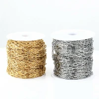 5meters stainless steel 412mm gold steel plated chains cable link chain for diy necklaces jewelry making high quality