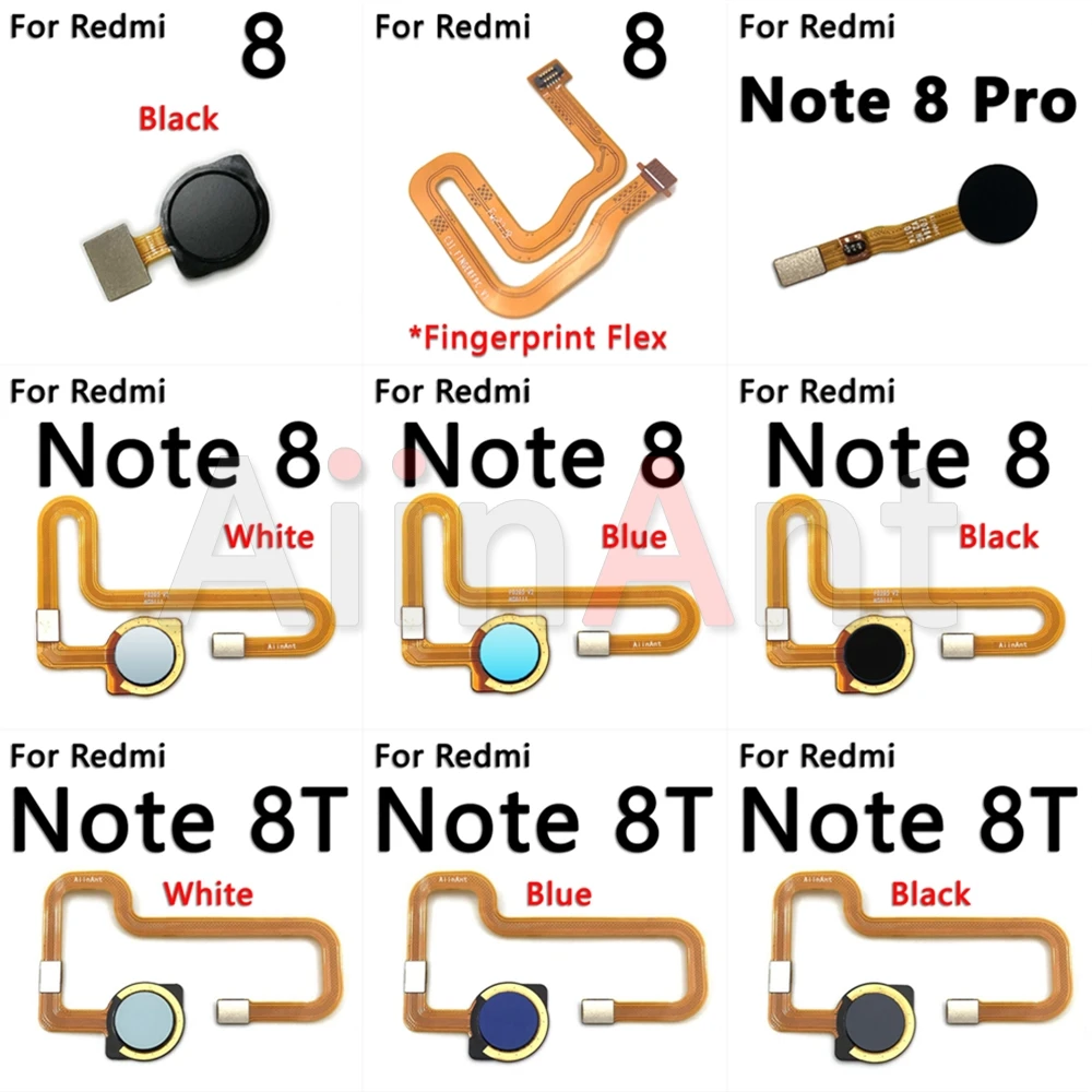 

Original Home Button Back Touch ID Scanner Flex For Xiaomi Redmi Note 8 8T Pro Plus Prime Fingerprint Sensor Flex Cable