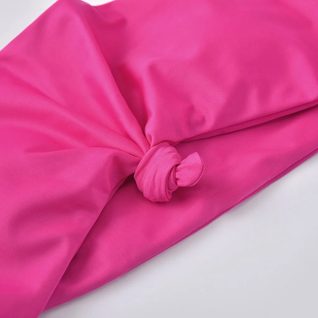 Женское бикини бандо с регулируемой спинкой и шнуровкой комплект открытыми