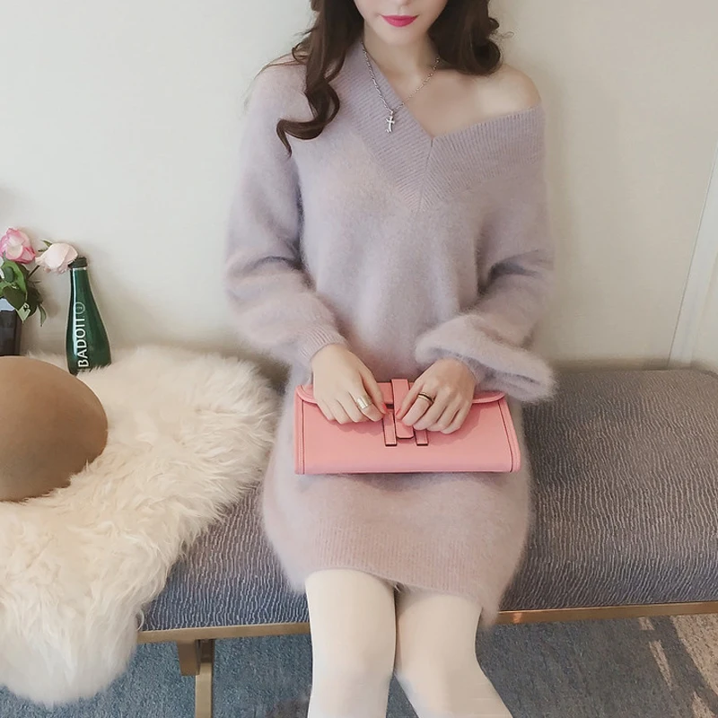 

Hot Sale Women Pullovers Cashmere Knitting Sweaters Winter New Arrival V neck Jumpers Ladies Woolen Knitwear Clothes Woman Tops