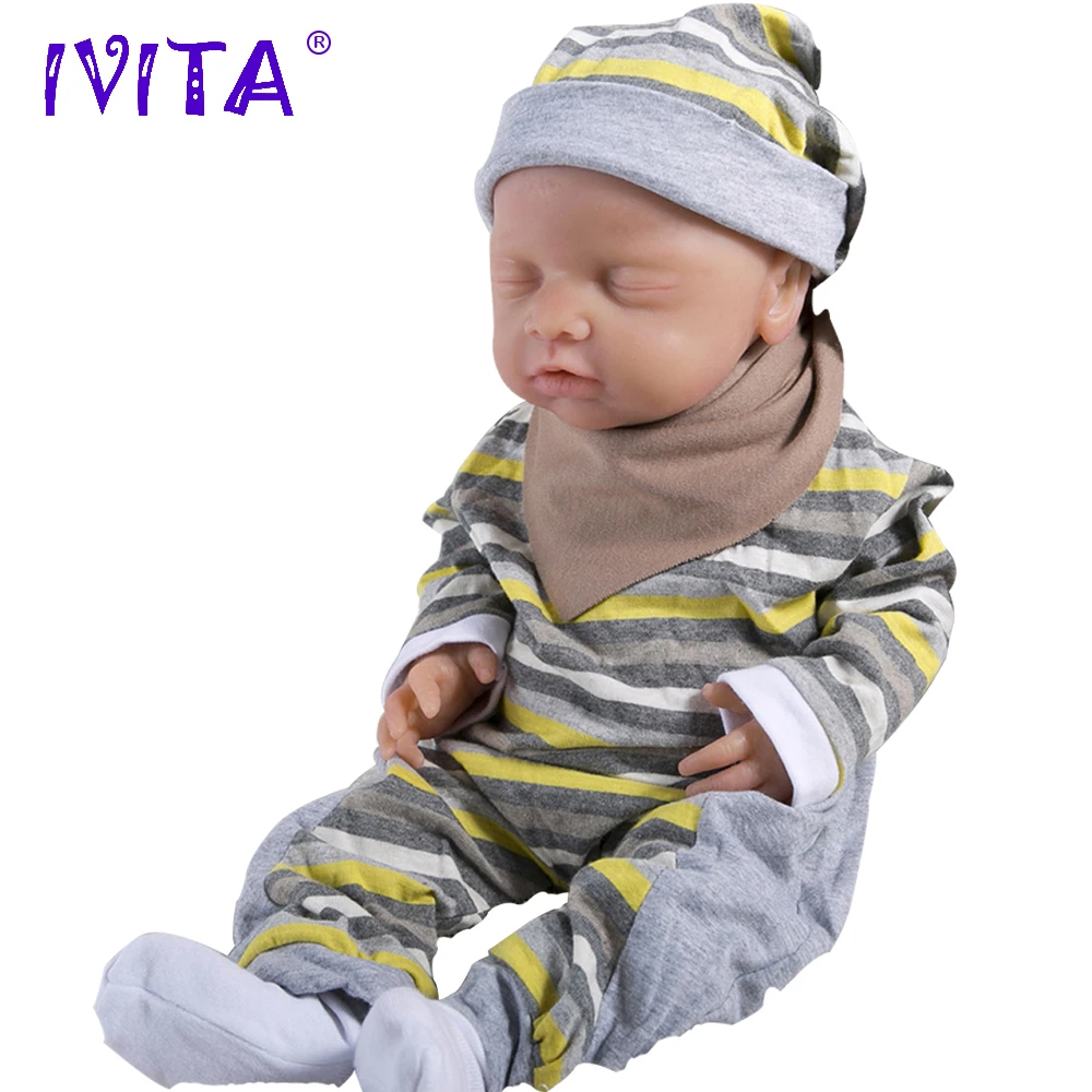 [ из США и Китая] IVITA WG1514 18 дюймов силиконовые куклы для девочек закрытые глаза реалистичные настоящие реборн детские мягкие реалистичные игрушки