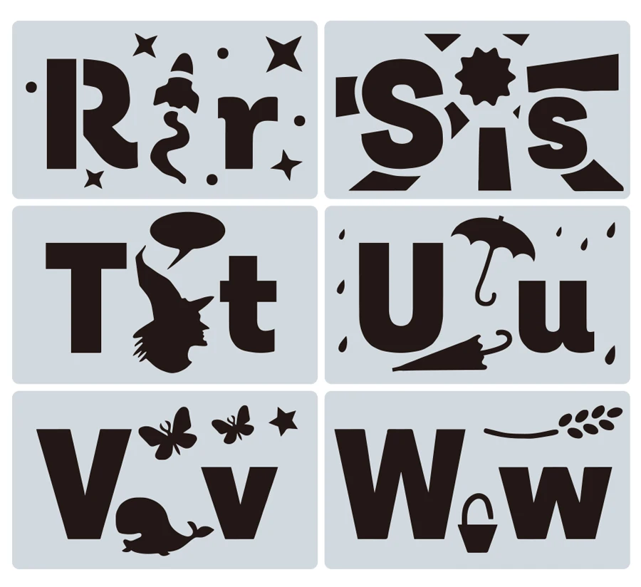 Многоразовые алфавитные буквы цифры трафареты рисунок лазерная вырезка