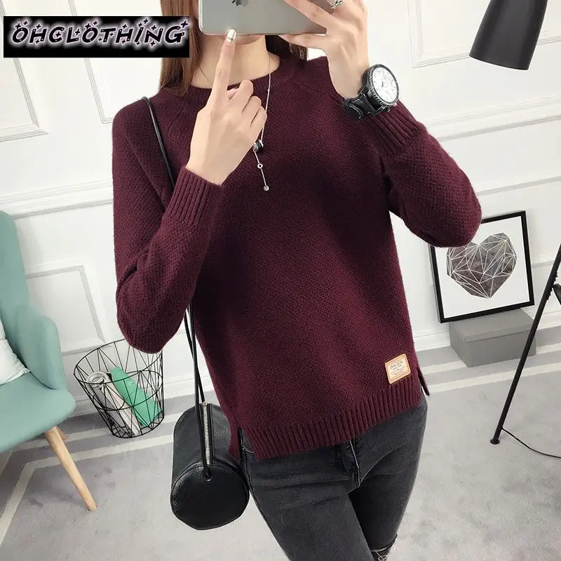 B-R OHCLOTHING весенний корейский короткий Универсальный Зимний свитер вязаная рубашка с длинными рукавами и свободные женские - Цвет: B-R