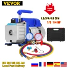 VEVOR комплекты вакуумных насосов для хладагента 1,8-13 куб ФТмин HVACохлаждение 14 HP с манометром для бытового кондиционирования воздуха