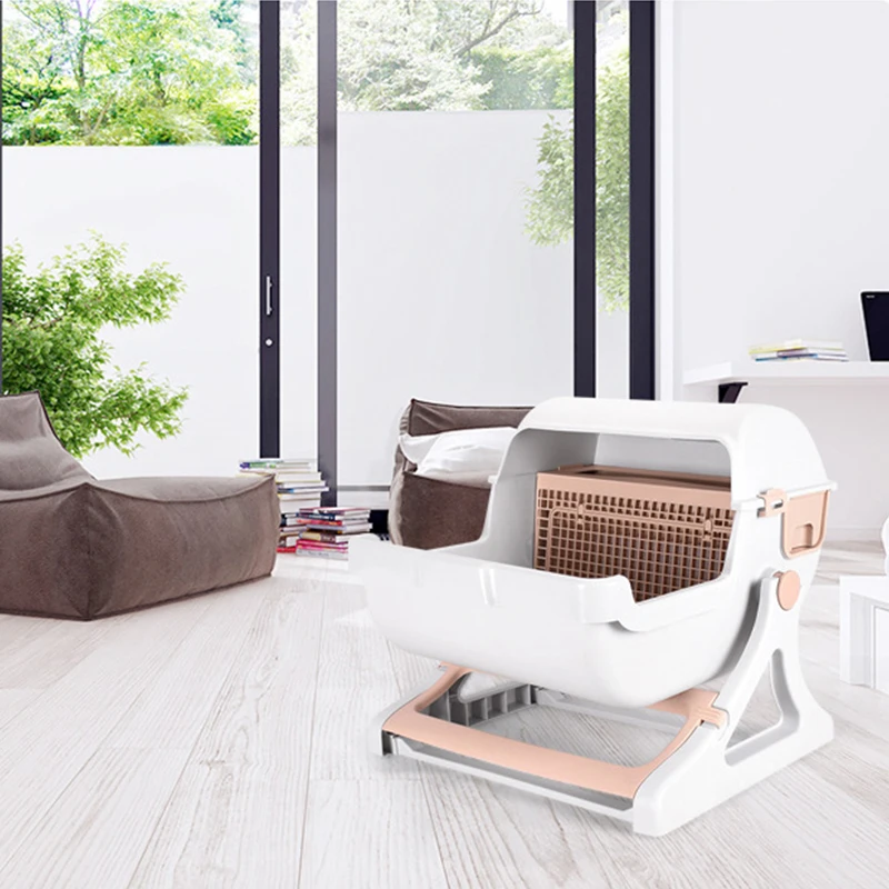 Полуавтоматический кошачий Туалет для домашних животных лоток кошачьего