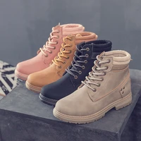 springautumn 2020 new women boots riding equestrian ankle martin boots low platform boots lace up plus size 36 41