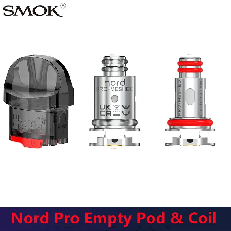 Vape SMOK Nord Pro  Empty Pod  And Coil Meshed Coil 0.6ohm/0.9ohm DL/MTL 3.3ml Cartridge Pod Vaporizer Core S6098