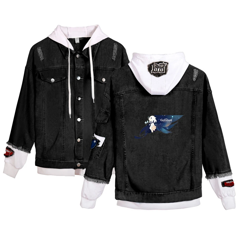 Джинсовая куртка Game Genshin Impact для мужчин и женщин модные джинсовые куртки с
