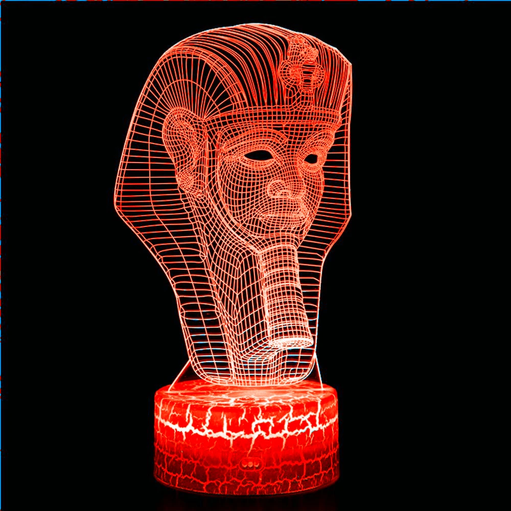 

3D LED Pyramid Night Light Ancient Egyptian Mythology Pharaoh USB Light Toy Gift Children Home Decoration Halloween Souvenir