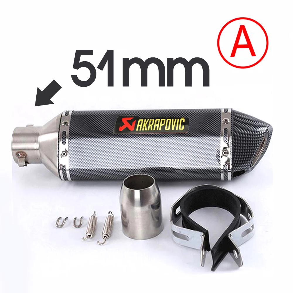 PQG-001-A Мотоцикл Akrapovic выхлоп 51 мм мото Глушитель Трубы побега с DB killer для kawasaki zx6r 2006 ninja 300 ninja 250r для DUCATI - Цвет: PQG-001-A